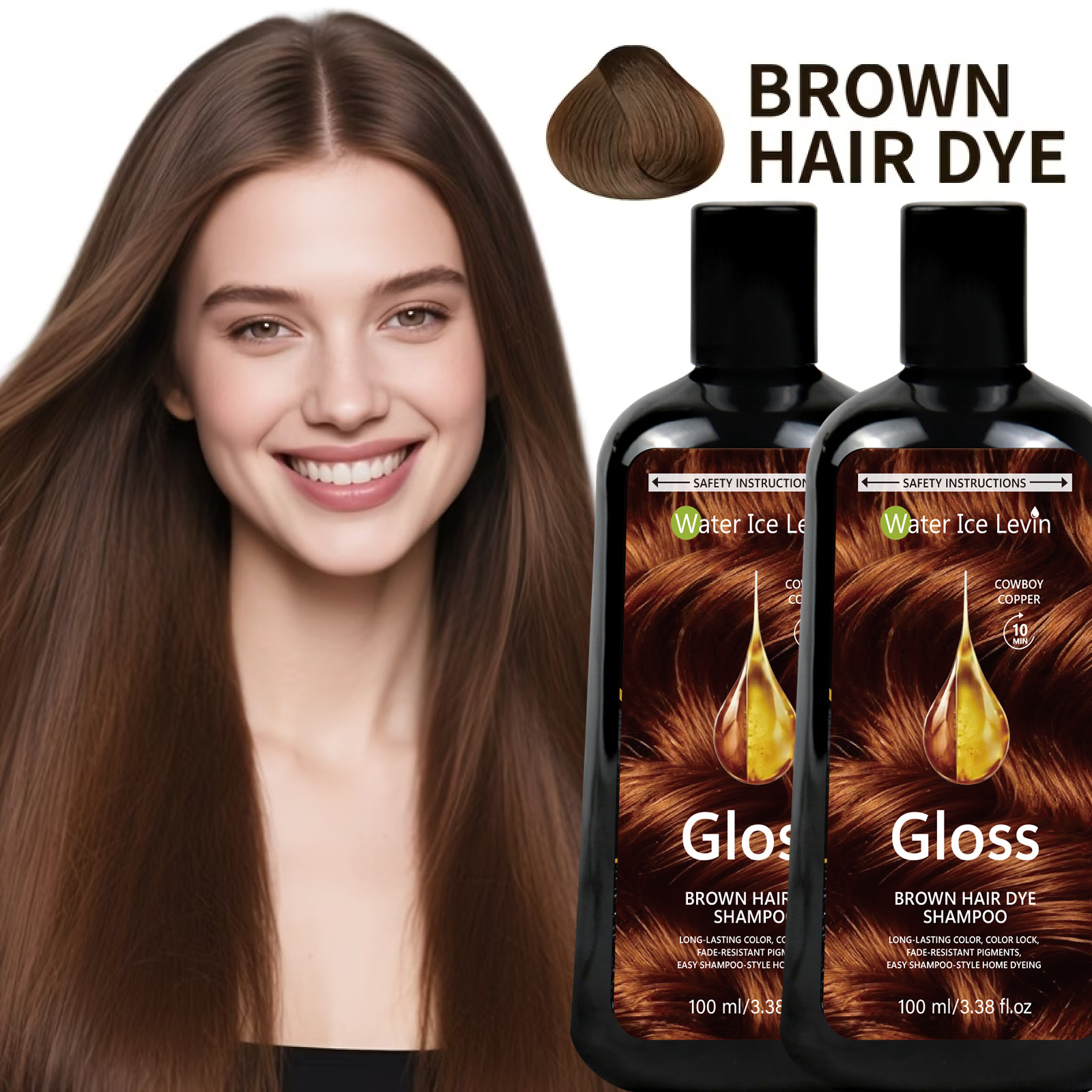 Hair Spray Color - Kahverengi Saç Boyası Şampuanı 100ml, Kovboy