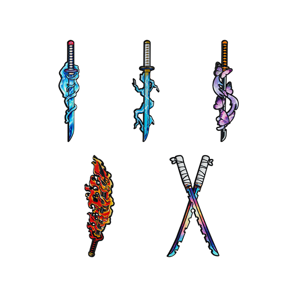 Cosplay Prop Dagger - 5 adet iblis avcısı Nichirin kılıç