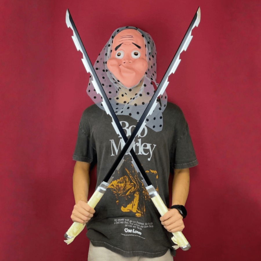 Cosplay Prop Dagger - 40 inç Demon Slayer Inosuke Katana