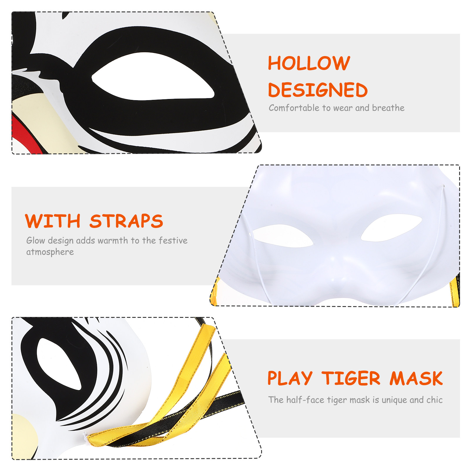 Yarım Yüz Kaplan Maskesi Unise - Easy Cosplay Prop incelemesi ve fiyatı