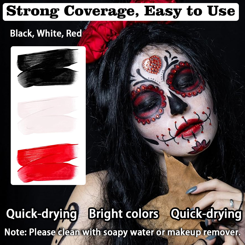 3 adet Siyah Beyaz Kırmızı Su  - Cosplay Prop Paint incelemesi ve fiyatı